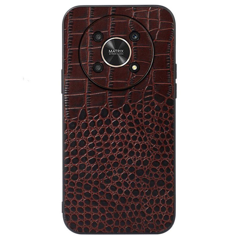 Mobildeksel Til Honor Magic 4 Lite 5G Ekte Patent Crocodile Texture Leather