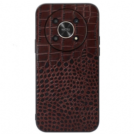 Mobildeksel Til Honor Magic 4 Lite 5G Ekte Patent Crocodile Texture Leather