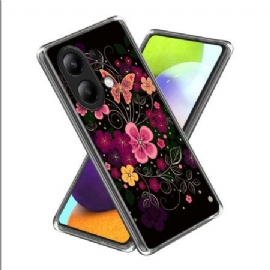 Deksel Xiaomi Redmi Note 13 4g Blomster Og Sommerfugler