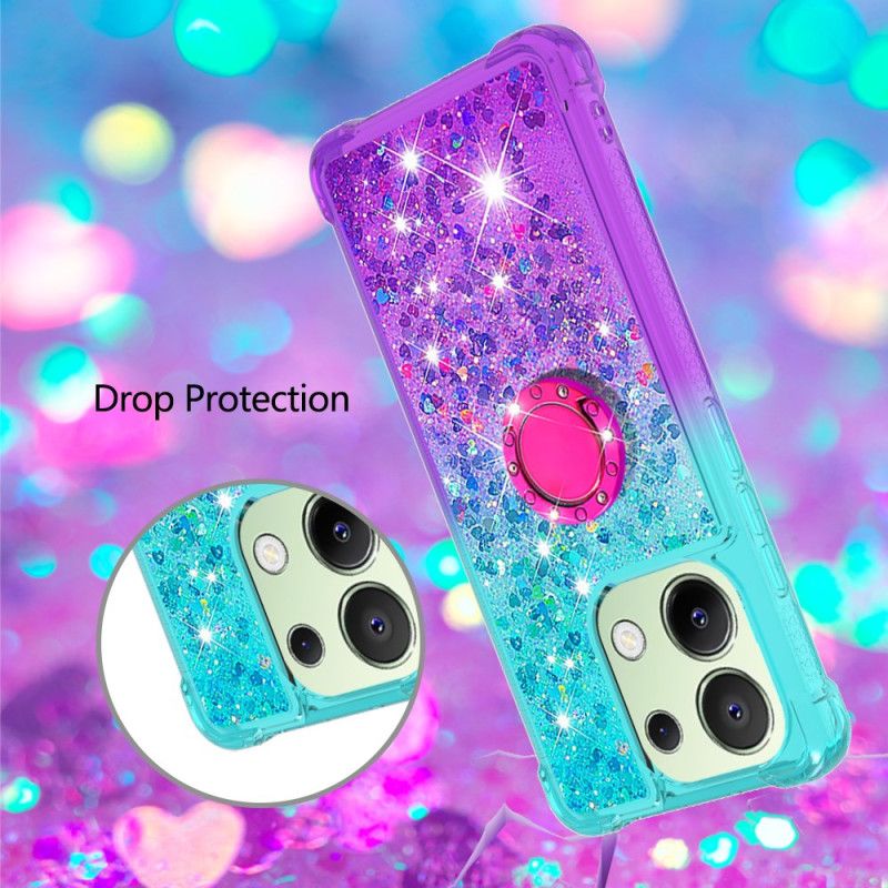 Deksel Xiaomi Redmi Note 13 4g Glitter Ring-holder Beskyttelse Deksel