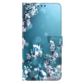 Folio Deksel Til Xiaomi Redmi Note 13 4g Plommeblomster