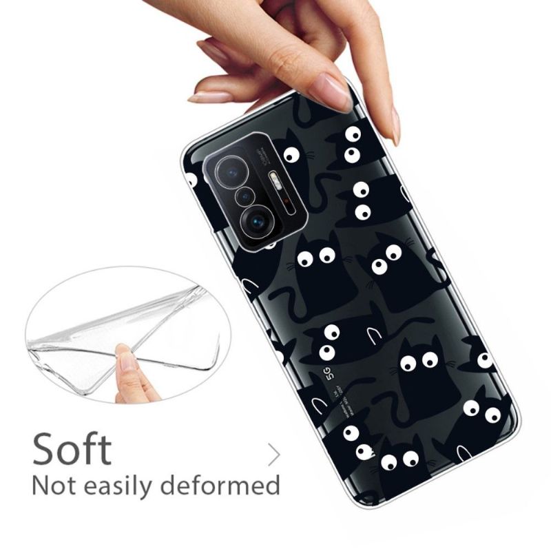 Deksel Til Xiaomi 11T / 11T Pro Anti-fall Black Cats Illustrasjon