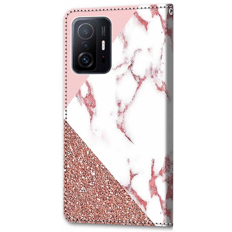 Folio Deksel Til Xiaomi 11T / 11T Pro Glittermarmor