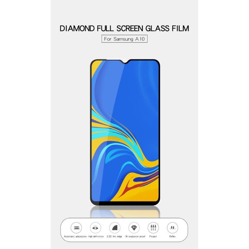 Samsung Galaxy A10 - Skjermbeskytter I Herdet Glass I Full Størrelse - Svart