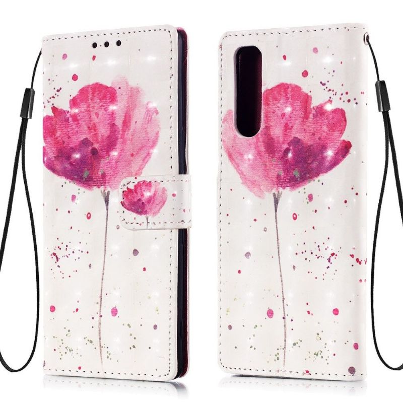 Folio Deksel Til Sony Xperia 5 Rosa Blomst