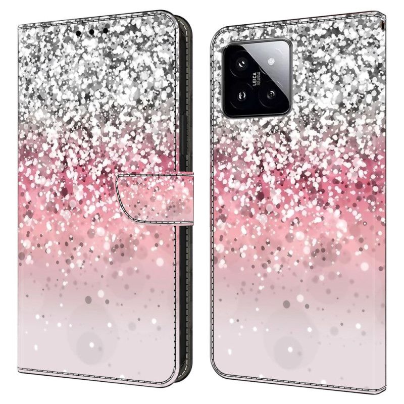 Lærdeksel Folio Deksel Xiaomi 14 Gradient Glitter