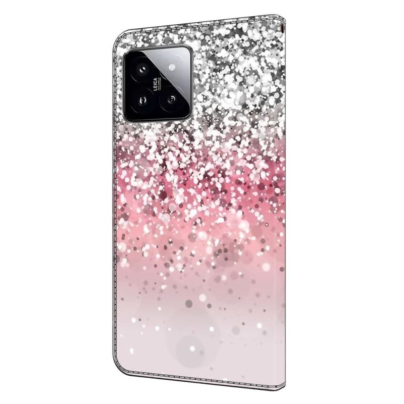 Lærdeksel Folio Deksel Xiaomi 14 Gradient Glitter