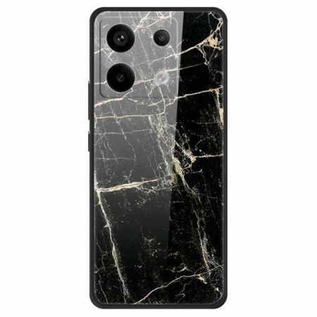 Deksel Xiaomi Redmi Note 13 Pro 5g Mobildeksel Platina Black Grain Herdet Glass