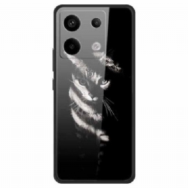 Deksel Xiaomi Redmi Note 13 Pro 5g Mobildeksel Shadow Cat Herdet Glass