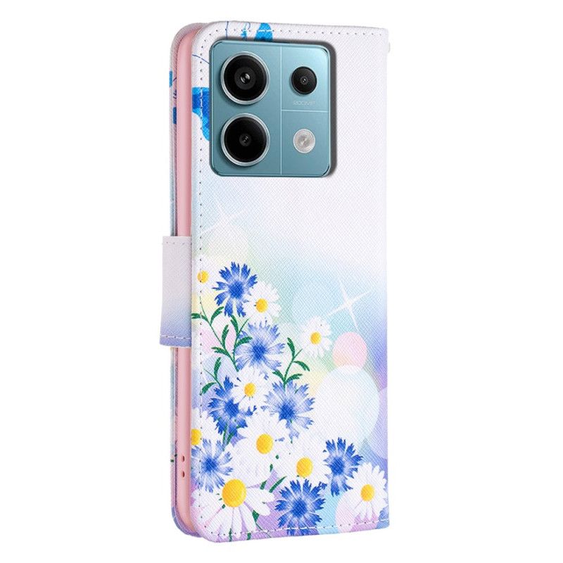 Folio Deksel Xiaomi Redmi Note 13 Pro 5g Sommerfugl Og Blomster Beskyttelse Deksel