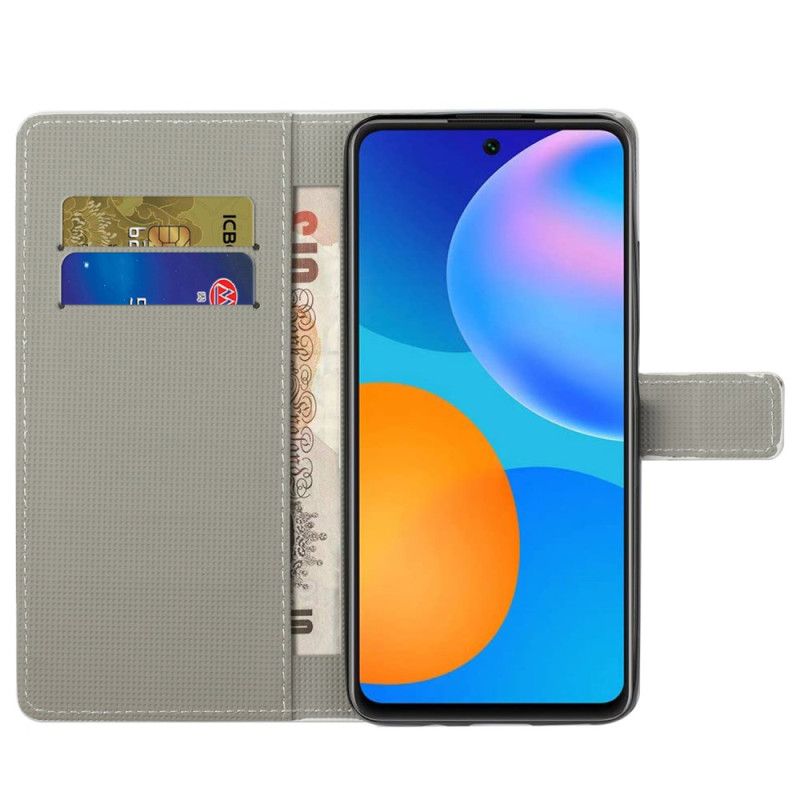 Folio Deksel Xiaomi Redmi Note 13 Pro 5g Sommerfugler På Hvit Bakgrunn