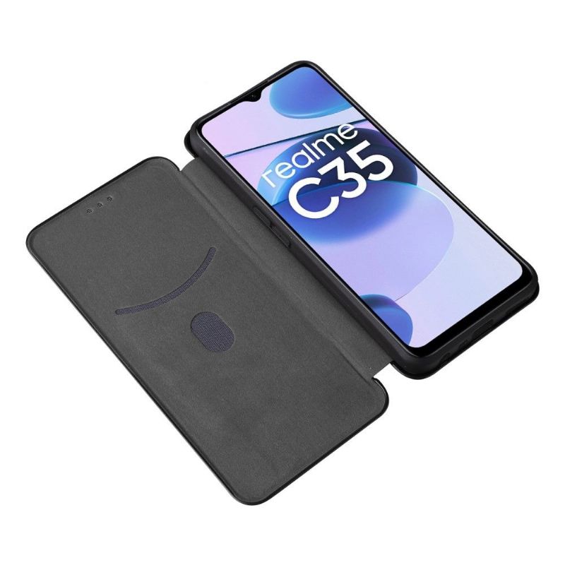 Lærdeksel Til Realme C35 Carbon Fiber Leathette