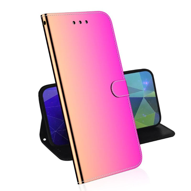 Folio Deksel Til Oppo A74 4G Speileffekt I Kunstskinn