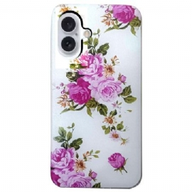 Deksel iPhone 16 Plus Mobildeksel Rosa Blomster