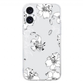 Deksel Til iPhone 16 Plus Hvite Blomster