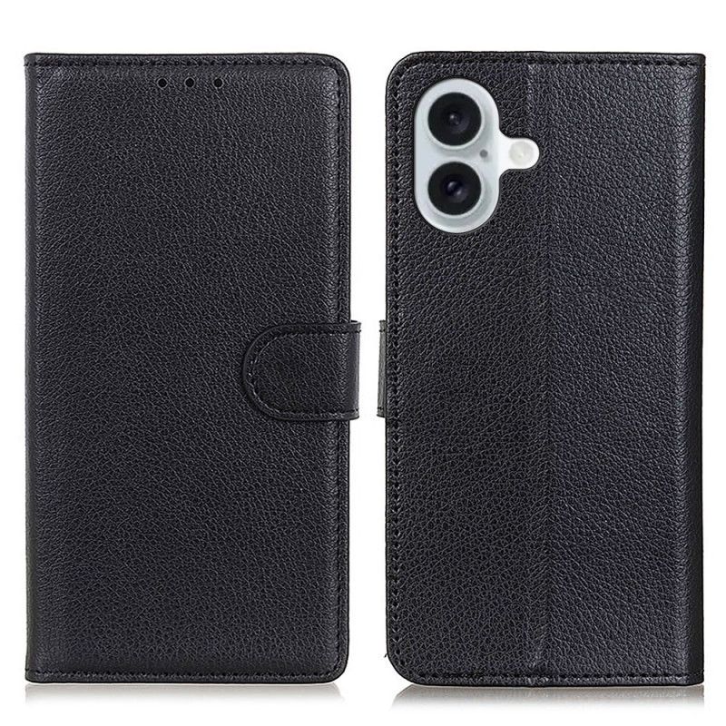 Etui iPhone 16 Plus Lommebok Med Litchi-tekstur