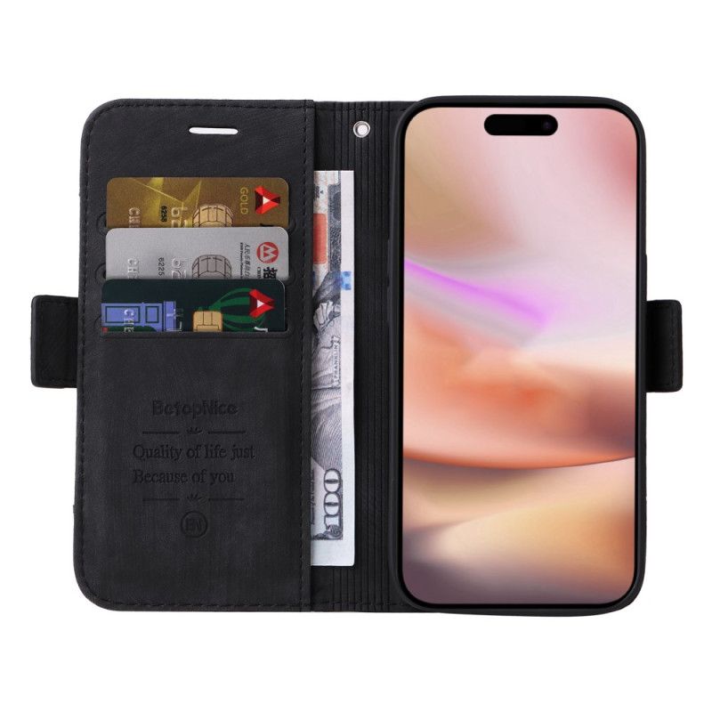 Folio Deksel iPhone 16 Plus Betopnice Frontkortholder