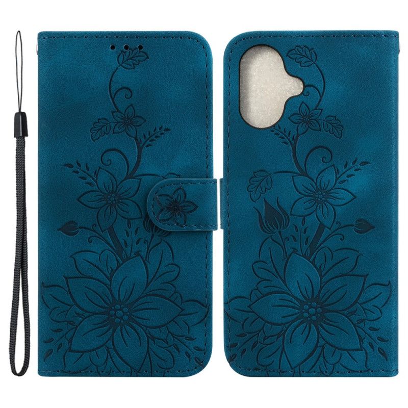 Folio Deksel iPhone 16 Plus Blomster