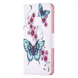 Folio Deksel iPhone 16 Plus Blomster Og Sommerfugler