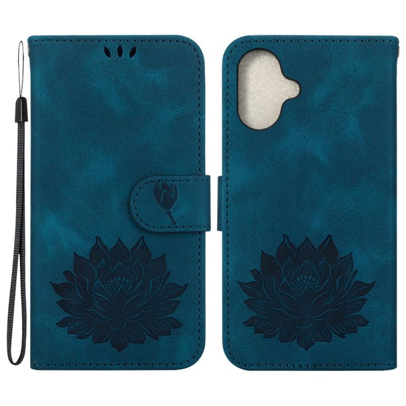 Folio Deksel iPhone 16 Plus Lotus Med Stropp Beskyttelse Deksel