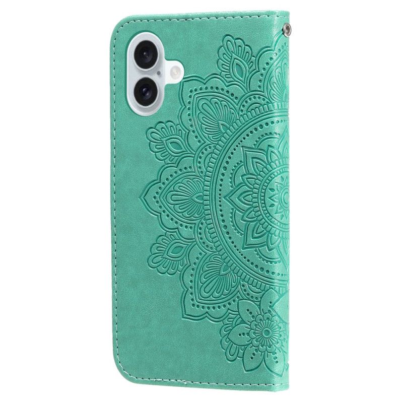 Folio Deksel iPhone 16 Plus Mandala Trykk