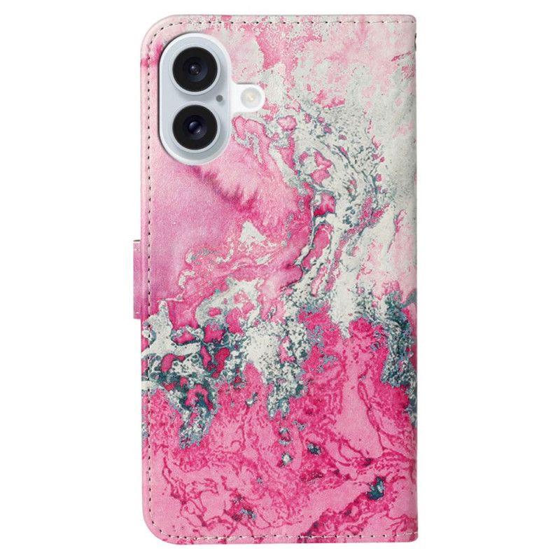 Folio Deksel iPhone 16 Plus Marinerosa Marmor