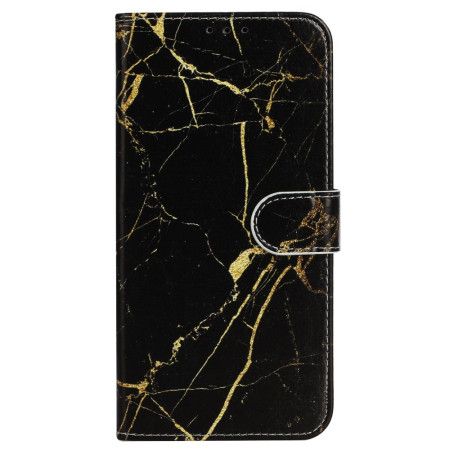 Folio Deksel iPhone 16 Plus Svart Gylden Marmor