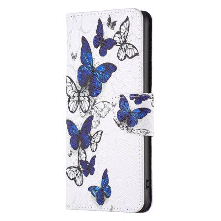 Lærdeksel Folio Deksel iPhone 16 Plus Mobildeksel Butterflies Print Wallet