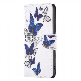 Lærdeksel Folio Deksel iPhone 16 Plus Mobildeksel Butterflies Print Wallet