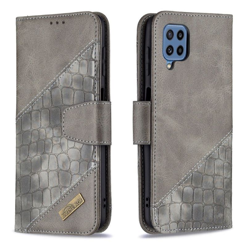 Folio Deksel Til Samsung Galaxy M32 Croc Aspect Leather Effect