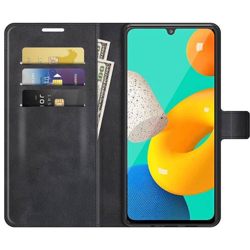 Folio Deksel Til Samsung Galaxy M32 Lommebok Skinnstil