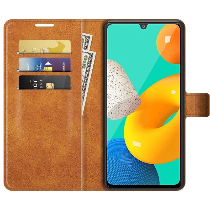 Folio Deksel Til Samsung Galaxy M32 Lommebok Skinnstil