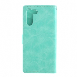 Folio Deksel Til Samsung Galaxy S21 Plus 5G Anti-fall Mercury Blue Moon Imitert Skinn