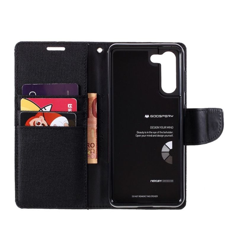 Folio Deksel Til Samsung Galaxy S21 Plus 5G Lommebok Mercury Canvas