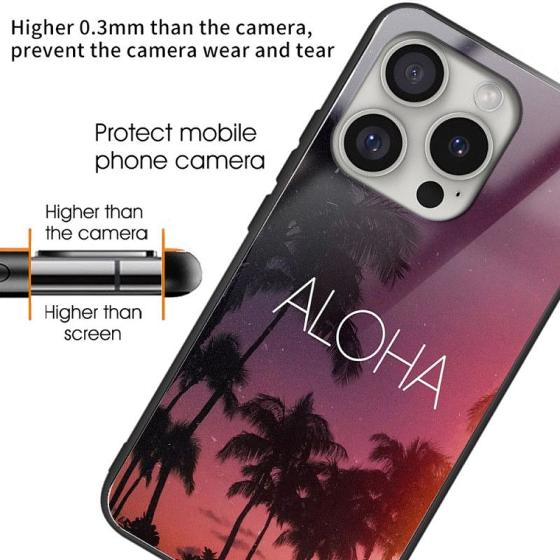 Deksel iPhone 16 Pro Aloha Herdet Glass