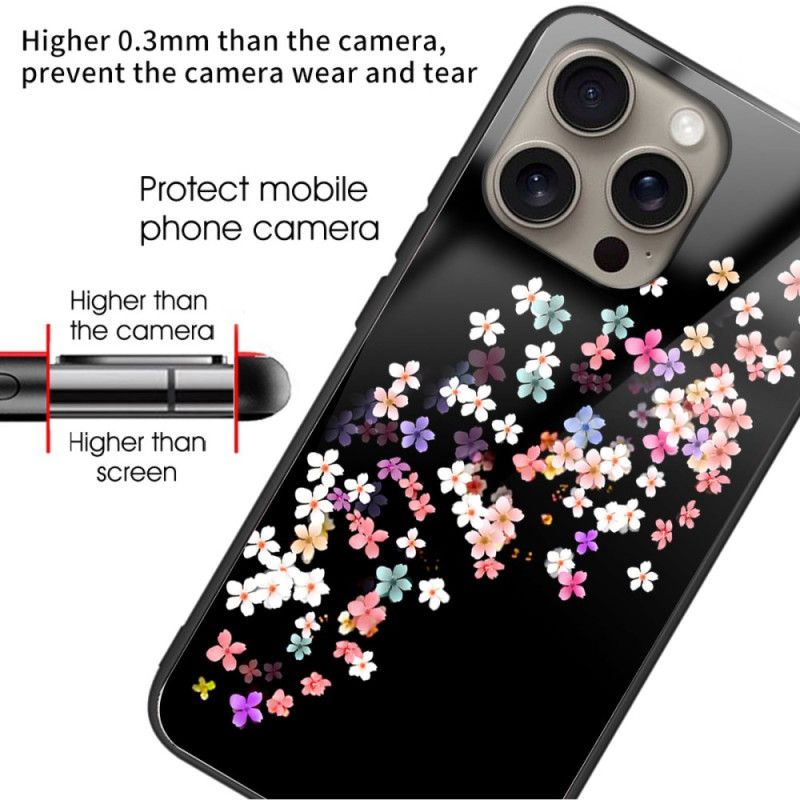 Deksel iPhone 16 Pro Blomstermønster I Herdet Glass