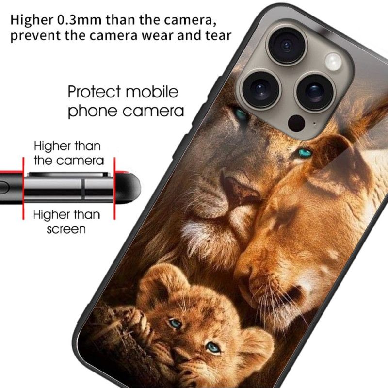 Deksel iPhone 16 Pro Lions Herdet Glass