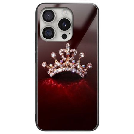 Deksel iPhone 16 Pro Mobildeksel Diamantkrone Herdet Glass