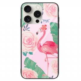 Deksel iPhone 16 Pro Mobildeksel Flamingo Herdet Glass