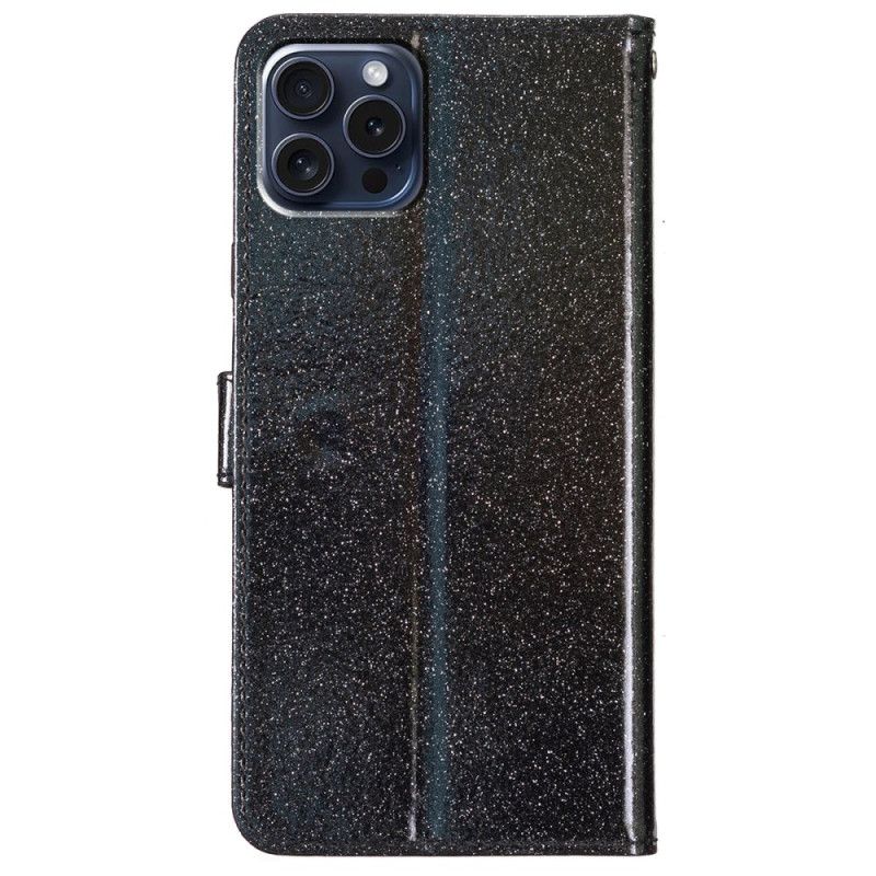 Folio Deksel iPhone 16 Pro Glitter