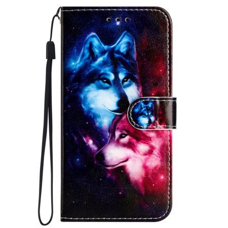 Folio Deksel iPhone 16 Pro Lanyard Wolves Beskyttelse Deksel