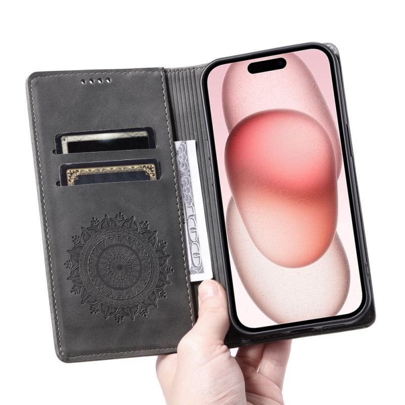 Folio Deksel iPhone 16 Pro Mandala Semsket Skinneffekt Beskyttelse Deksel