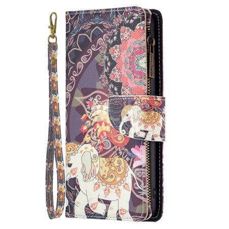 Folio Deksel iPhone 16 Pro Tribal Elephant Wallet Beskyttelse Deksel