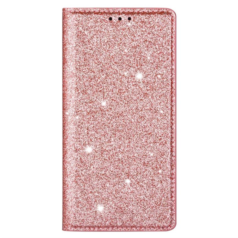 Folio Deksel Lær iPhone 16 Pro Mobildeksel Glitter