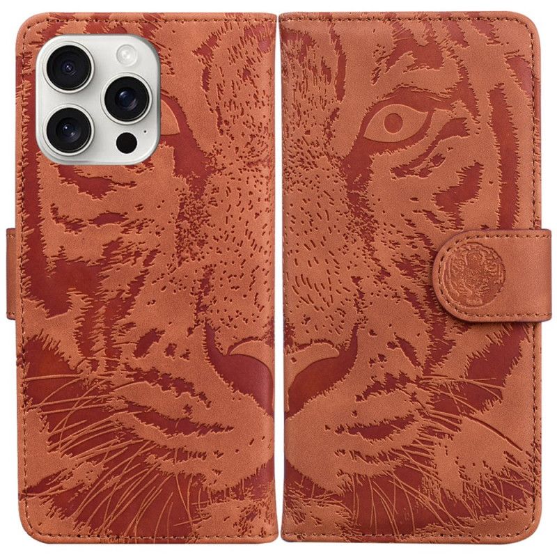 Folio Deksel Til iPhone 16 Pro Tiger Footprint