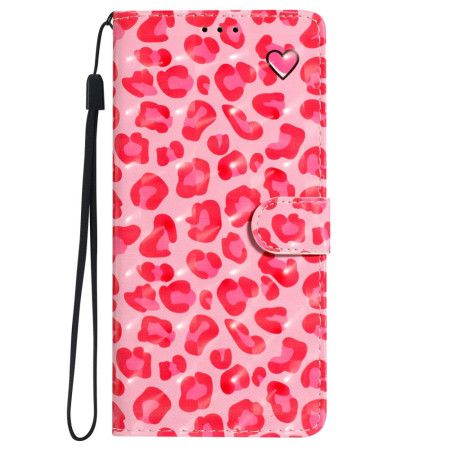 Lærdeksel Folio Deksel iPhone 16 Pro Mobildeksel Rosa Leopardstropp