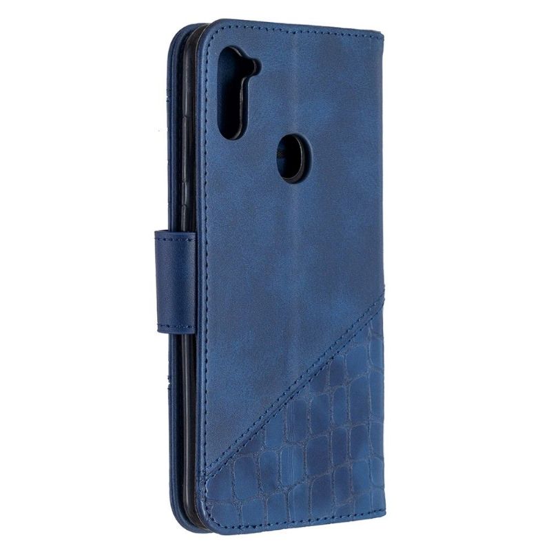 Folio Deksel Til Samsung Galaxy M11 Anti-fall Croc Look Skinneffekt