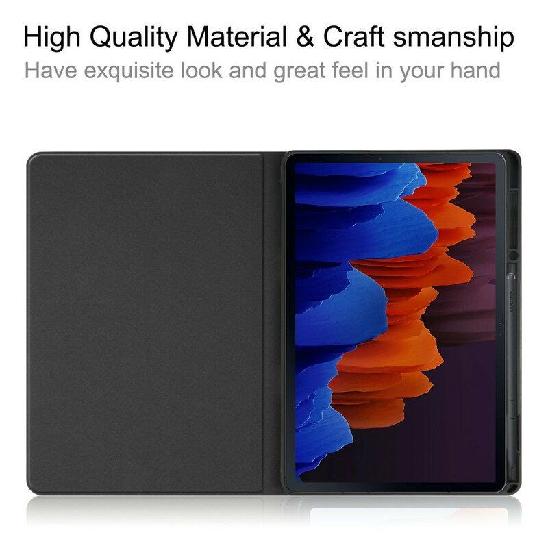 Etui Til Samsung Galaxy Tab S8 Plus / Tab S7 Plus Klassisk Kunstskinn