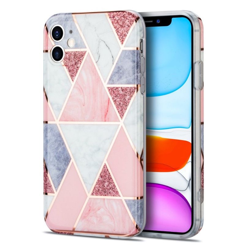 Deksel Til iPhone 11 Fleksibel Rosa Geometri