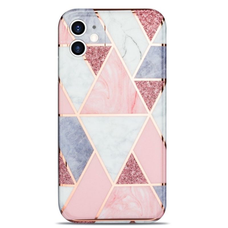 Deksel Til iPhone 11 Fleksibel Rosa Geometri